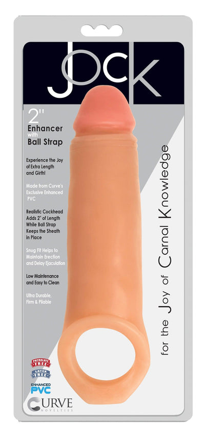 2 Inch Penis Enhancer with Ball Strap - Flesh - The Dildo Hub