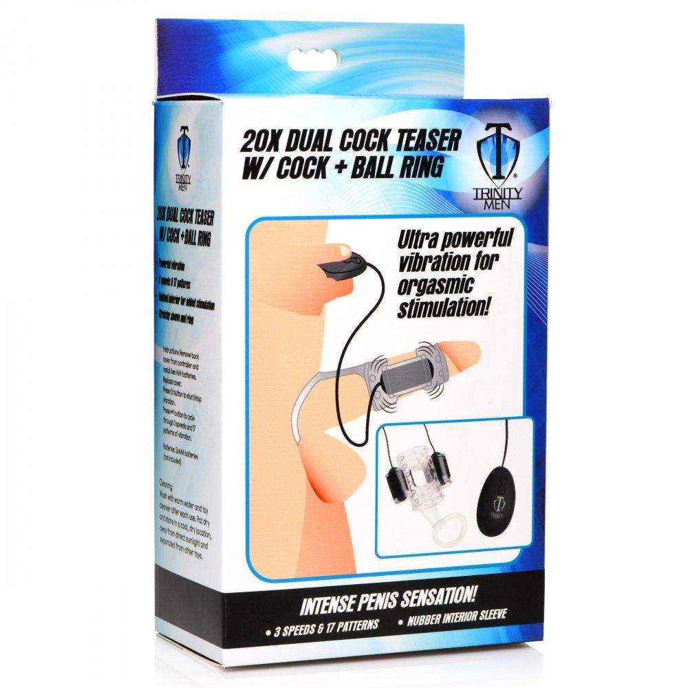 20X Dual Cock Teaser with Cock and Ball Ring - The Dildo Hub