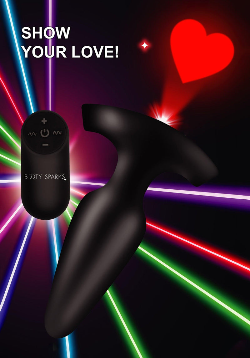 28X Laser Heart Silicone Anal Plug with Remote – Medium | Booty Sparks - The Dildo Hub