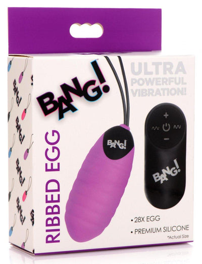 28X Ribbed Silicone Vibrating Egg with Remote Control - The Dildo Hub