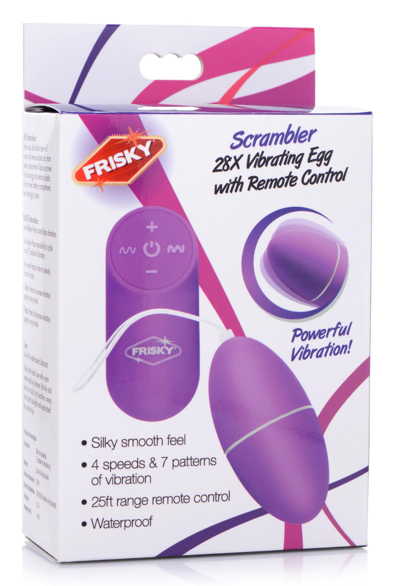 28X Scrambler Vibrating Egg with Remote Control - Purple - The Dildo Hub