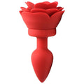 28X Silicone Vibrating Rose Anal Plug with Remote - Large