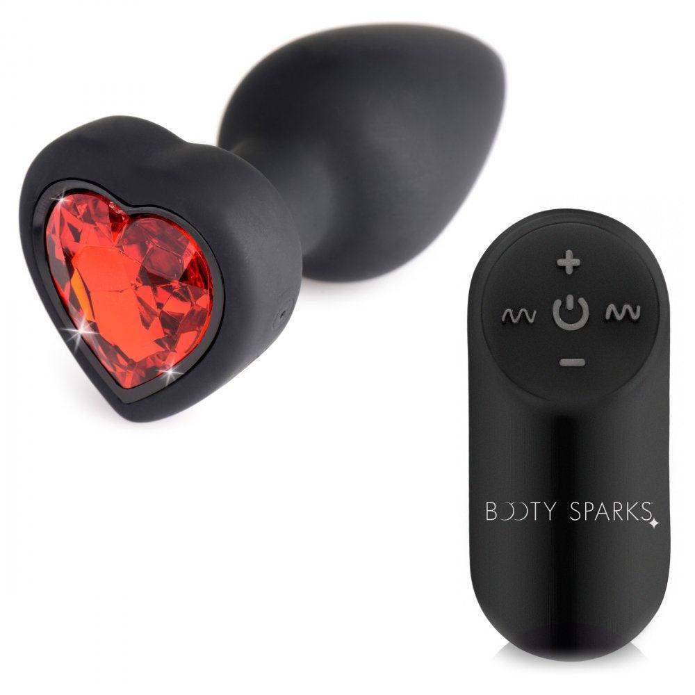 28X Vibrating Silicone Heart Anal Plug - Small - The Dildo Hub