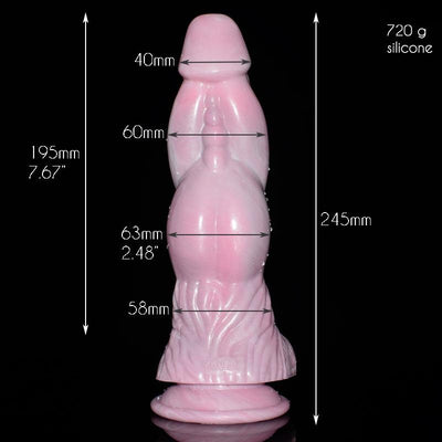 Big Fantasy Dragon Dildo in Pink Marbling - 9.64 Inches Sex Toys from thedildohub.com