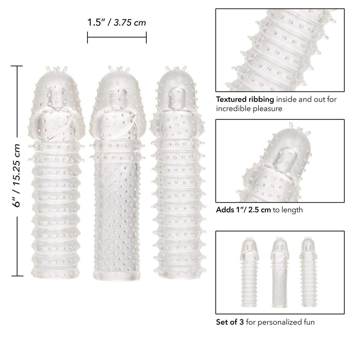 3 Piece Penis Extension Kit | CalExotics - The Dildo Hub