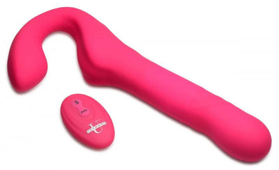 30X Thrusting and Vibrating Strapless Strap-On With Remote Control - The Dildo Hub