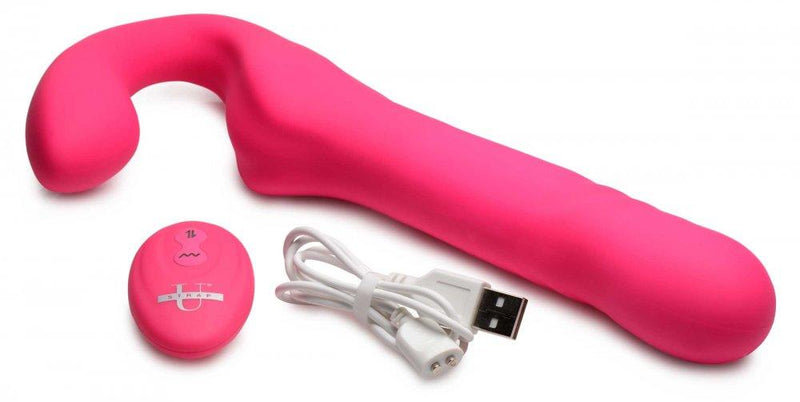 30X Thrusting and Vibrating Strapless Strap-On With Remote Control - The Dildo Hub