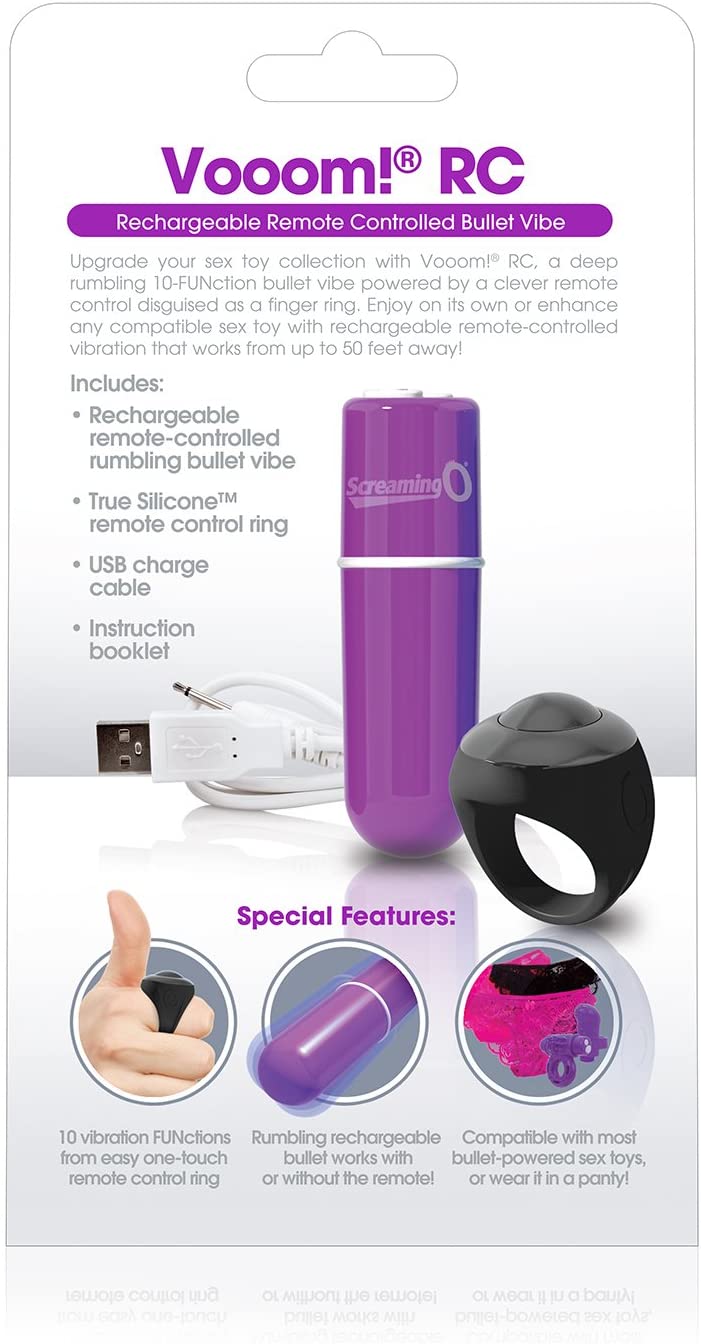 Charged Vooom Remote Control Bullet - Purple | ScreamingO Sex Toys from thedildohub.com