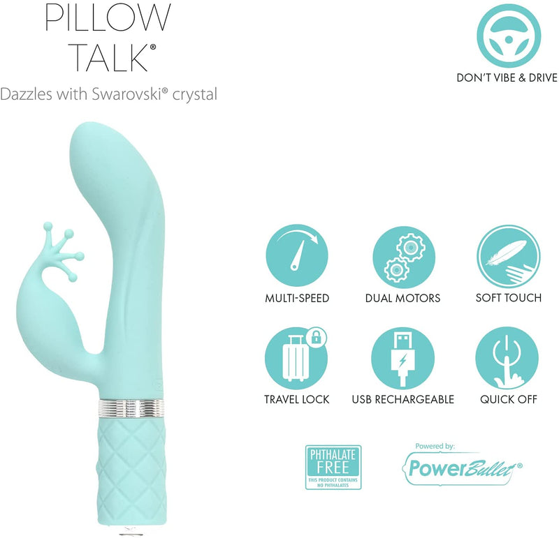 Kinky Teal Luxurious Vibrator | Pillow Talk Sex Toys from thedildohub.com
