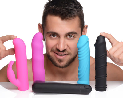 4-In-1 XL Silicone Bullet and Sleeves Kit - The Dildo Hub