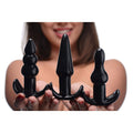4 Piece Vibrating Anal Plug Set- Black