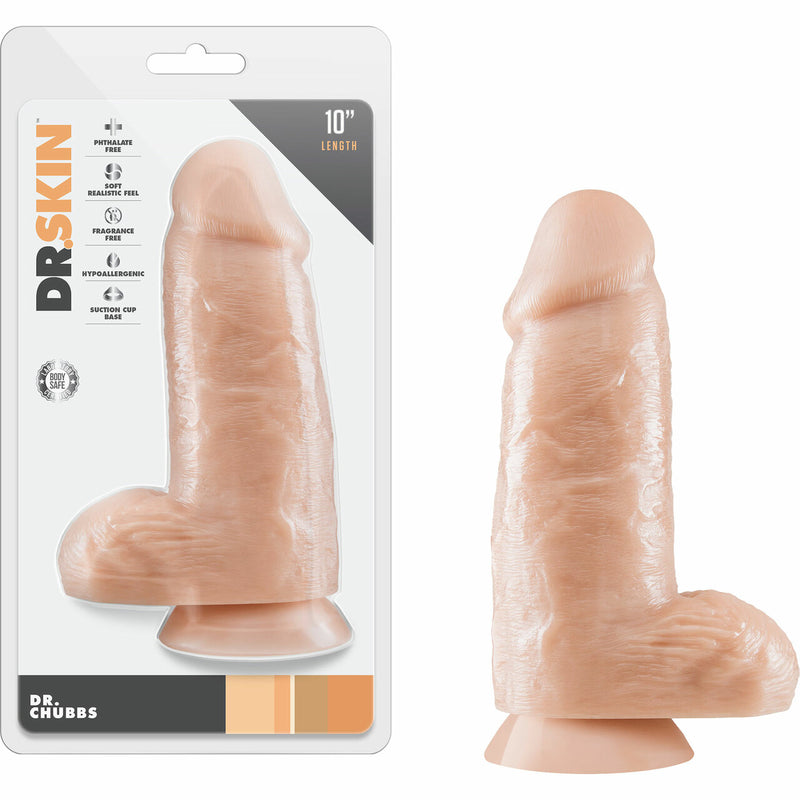 Dr. Chubbs Vanilla Realistic Dildo With Suction Cup - 10 Inch | Blush  from thedildohub.com