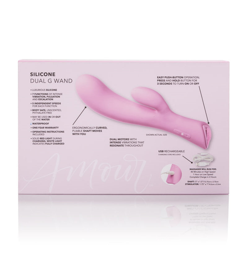 Amour Luxurious Silicone Dual G Wand Rabbit Style Vibrator | Jopen  from Jopen