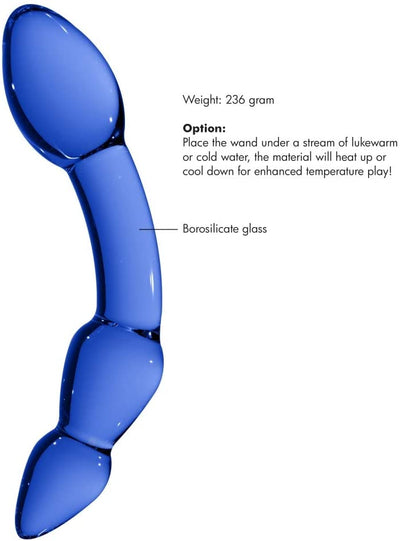 Superior Blue Double-Ended Glass Dildo - 7 Inches | Chrystallino  from thedildohub.com