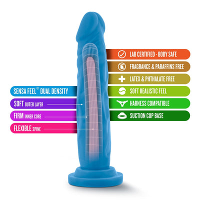 Neo - 7 .5 Inch Dual Density Cock - Neon Blue  from thedildohub.com