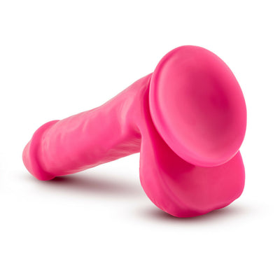 Neo Elite Silicone Dual Density Cock with Balls-Neon Pink 6"  from thedildohub.com