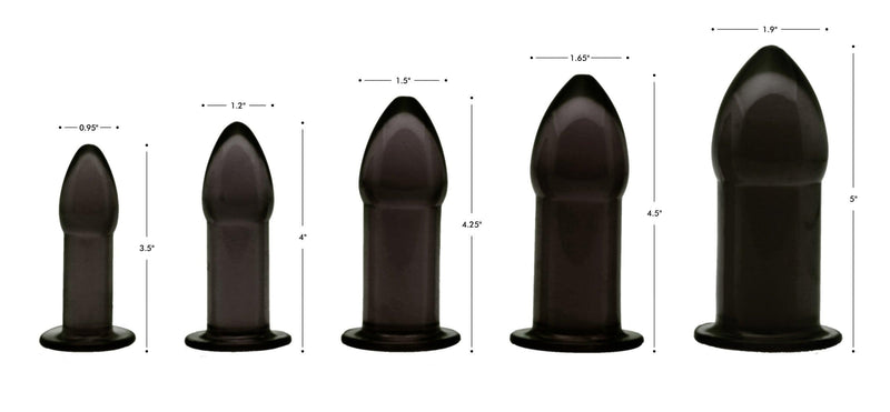 5 Piece Anal Trainer Set - Black - The Dildo Hub