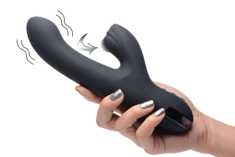 5 Star 13X Silicone Pulsing and Rabbit Vibrator - Black - The Dildo Hub