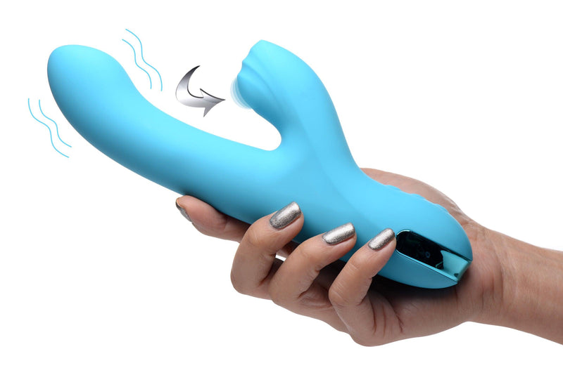 5 Star 13X Silicone Pulsing and Rabbit Vibrator - Teal - The Dildo Hub