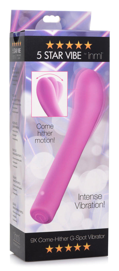 5 Star 9X Come-Hither G-Spot Silicone Vibrator - Pink - The Dildo Hub