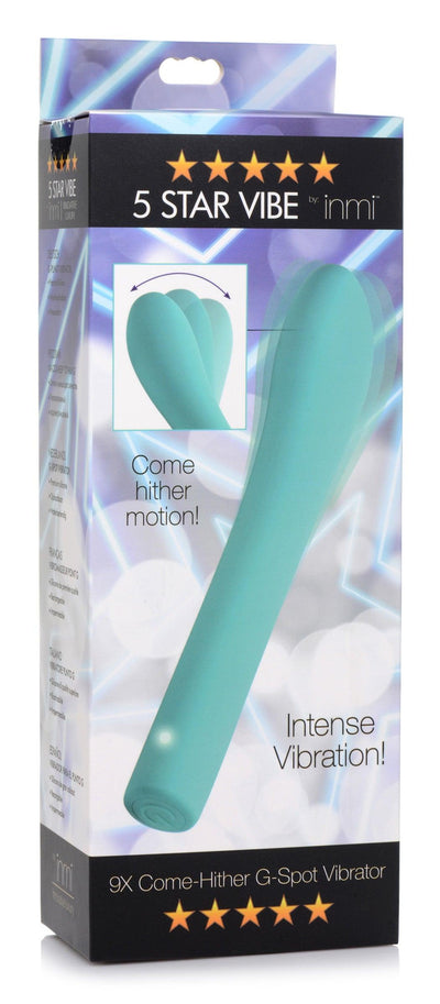 5 Star 9X Come-Hither G-Spot Silicone Vibrator - Teal - The Dildo Hub