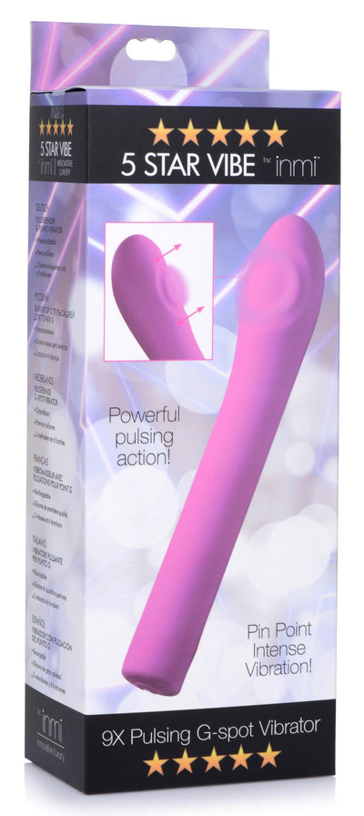 5 Star 9X Pulsing G-spot Silicone Vibrator - Pink - The Dildo Hub