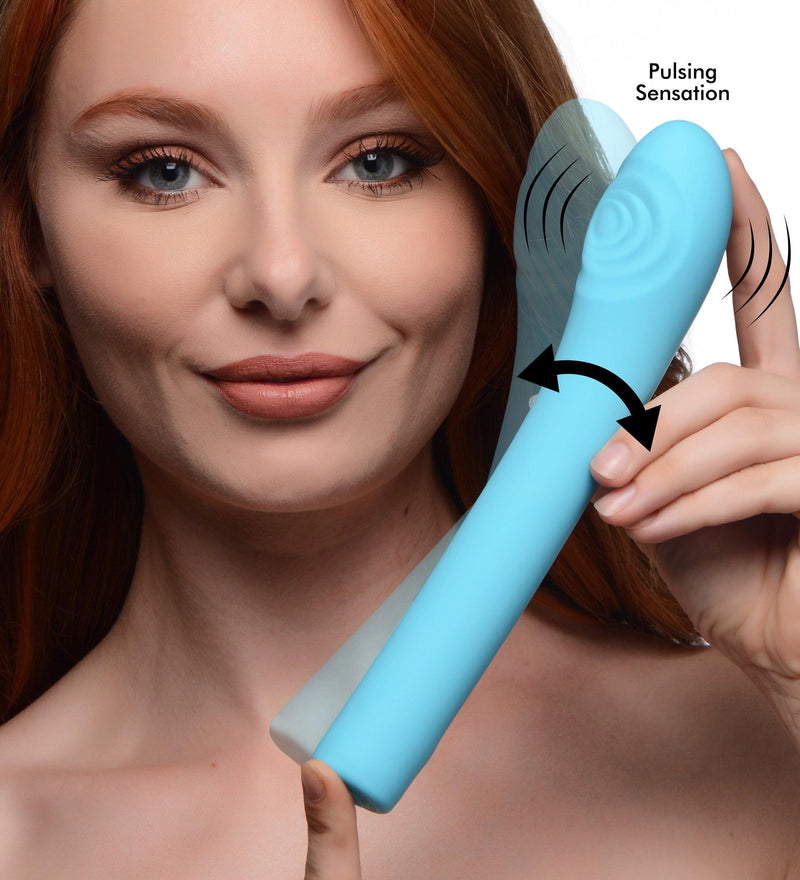 5 Star 9X Pulsing G-spot Silicone Vibrator - Teal - The Dildo Hub