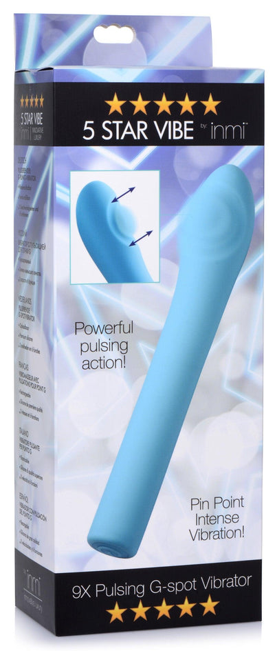 5 Star 9X Pulsing G-spot Silicone Vibrator - Teal - The Dildo Hub