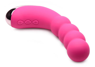 50X Silicone Beaded Vibrator - Pink - The Dildo Hub