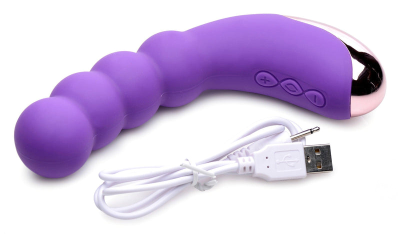 50X Silicone Beaded Vibrator - Purple - The Dildo Hub