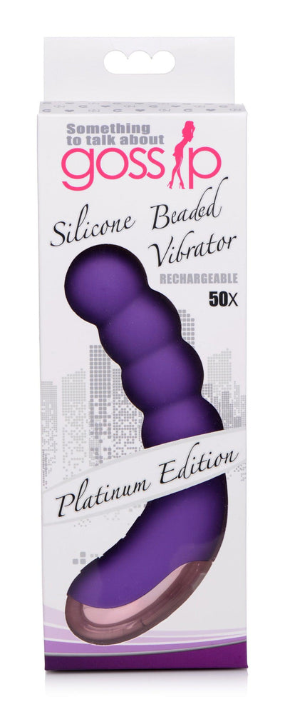 50X Silicone Beaded Vibrator - Purple - The Dildo Hub