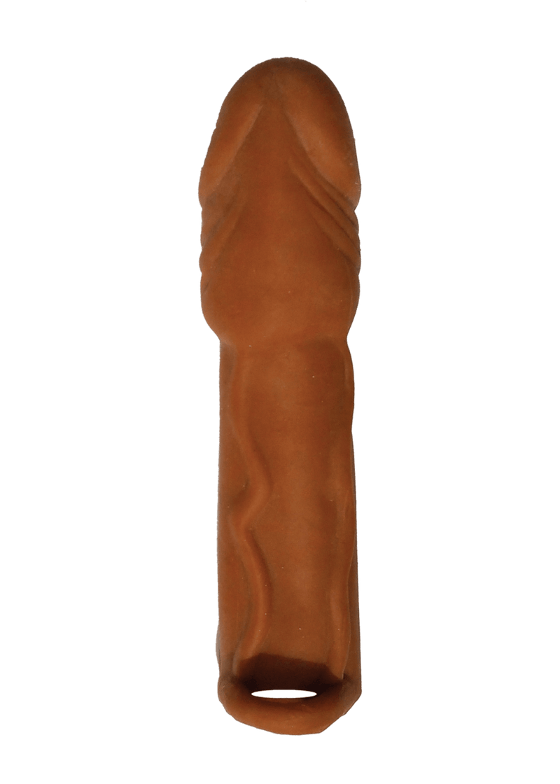 Skinsations Husky Lover Series 7 In. Vibrating Penis Extension- Brown | Hott Products  from The Dildo Hub