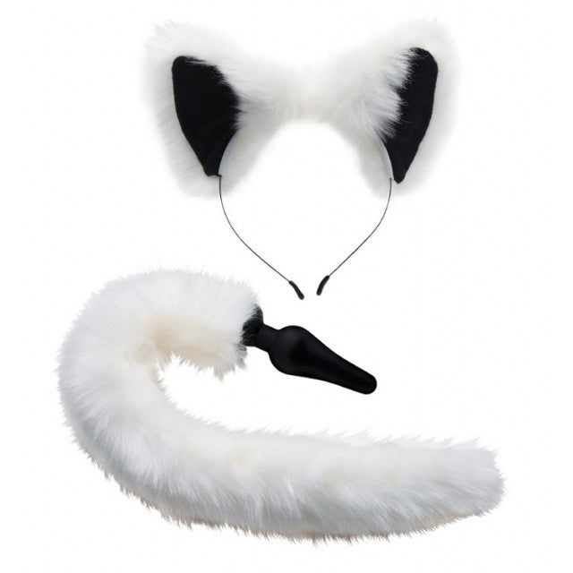 Tailz Fox Tail and Ears Set-White  from thedildohub.com