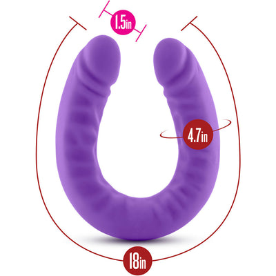 Ruse Silicone Slim Double Dong-Purple 18" Sex Toys from thedildohub.com