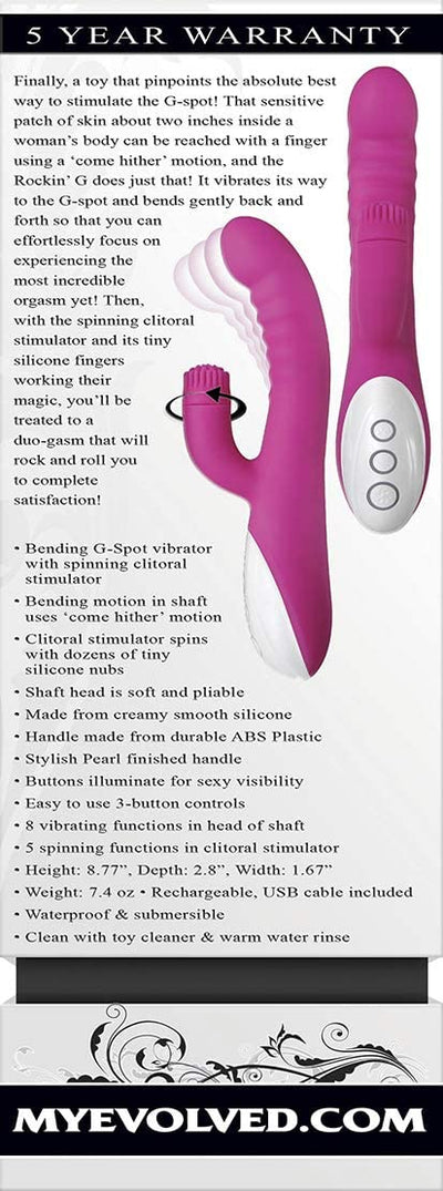 Evolved Rockin G-Pink 8.5 Inch.  from thedildohub.com