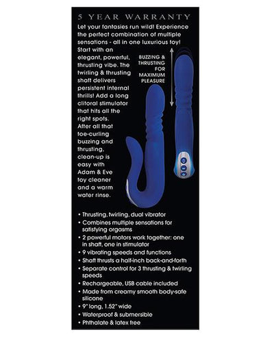 Eve's Deluxe Thruster Deluxe Blue Vibrator - 9 Inches | Adam & Eve  from thedildohub.com