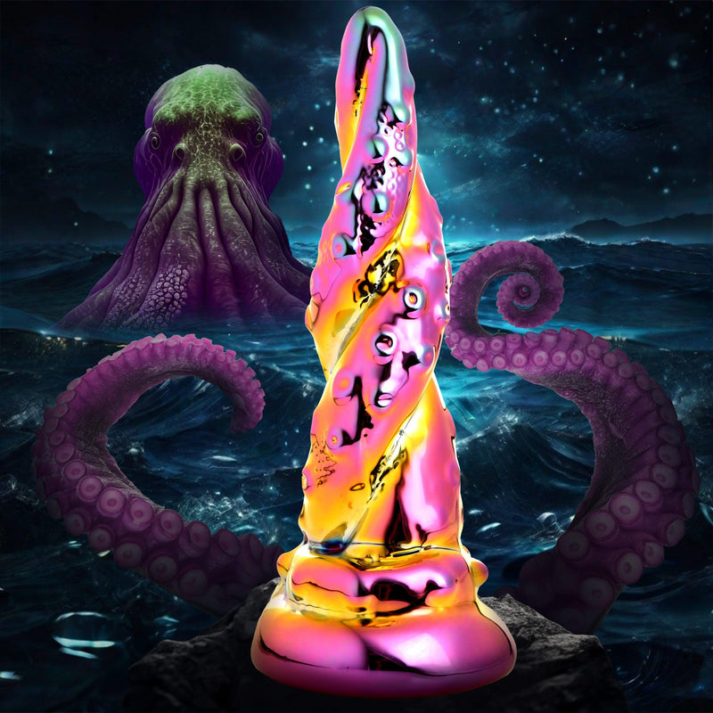 6.3 Inch Glass Tentacle Fantasy Dildo - Rainbow Color - The Dildo Hub