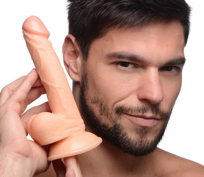 6.5 Inch Realistic Dildo with Balls - Light - The Dildo Hub