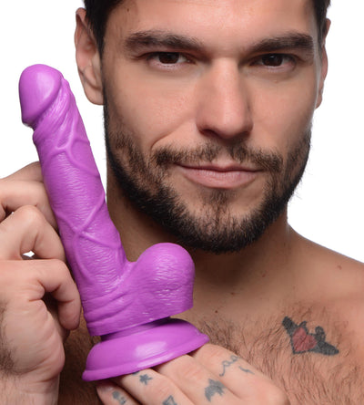 6.5 Inch Realistic Dildo with Balls - Purple - The Dildo Hub