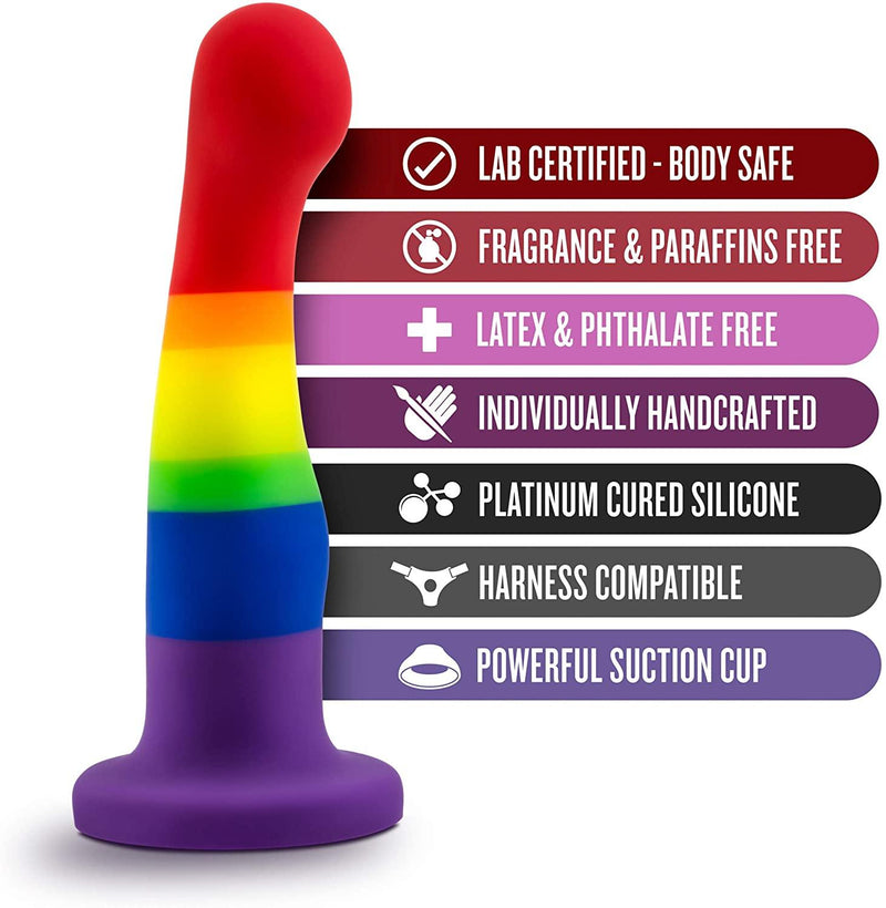 6 Inch Pride P1 Freedom Silicone Dildo With Suction Cup Base - The Dildo Hub