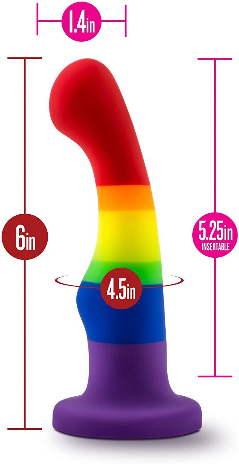 6 Inch Pride P1 Freedom Silicone Dildo With Suction Cup Base - The Dildo Hub