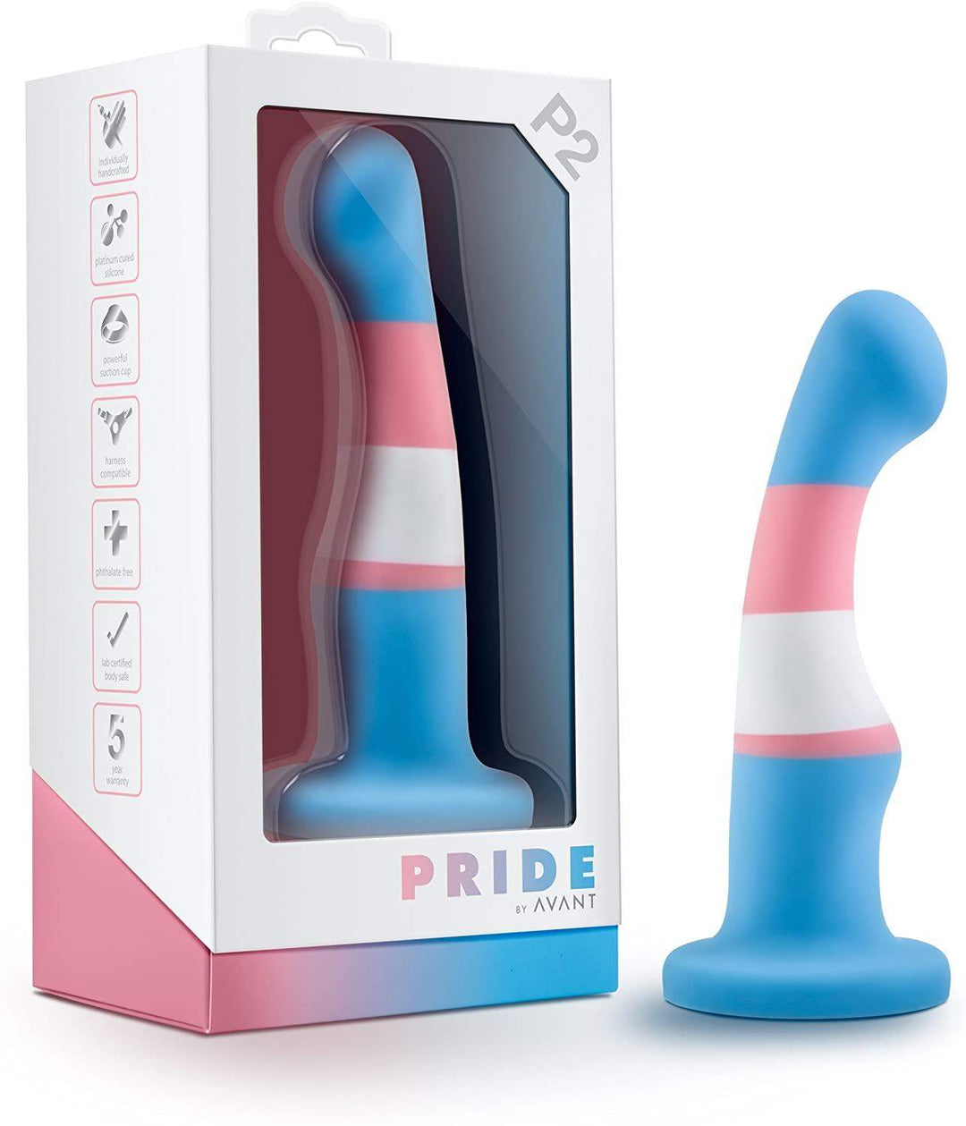 6 Inch Pride P2 True Blue Silicone Dildo With Suction Cup Base - The Dildo Hub