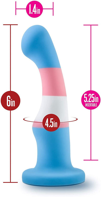 6 Inch Pride P2 True Blue Silicone Dildo With Suction Cup Base - The Dildo Hub