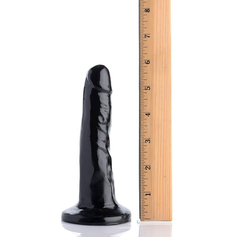 6 Inch Slim Dildo- Black - The Dildo Hub