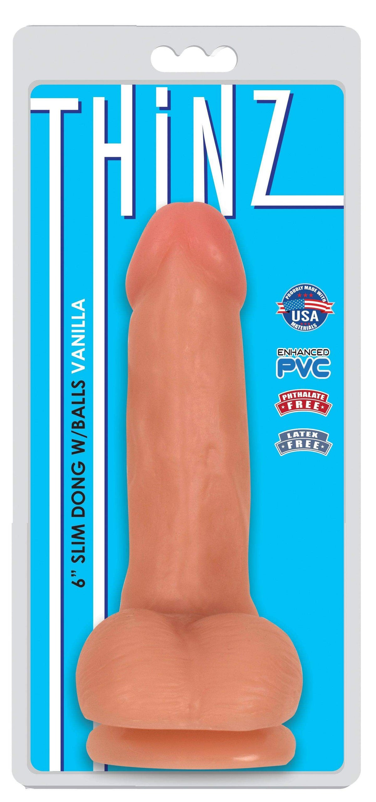 6 Inch Slim Realistic Dildo with Balls - Light - The Dildo Hub