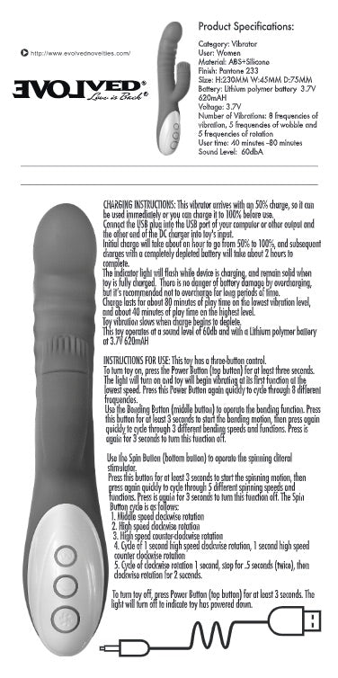 Evolved Rockin G-Pink 8.5 Inch.  from thedildohub.com