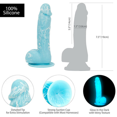 Addiction Luke Blue Realistic Dildo - 7.50 Inches | BMS Factory  from BMS Factory