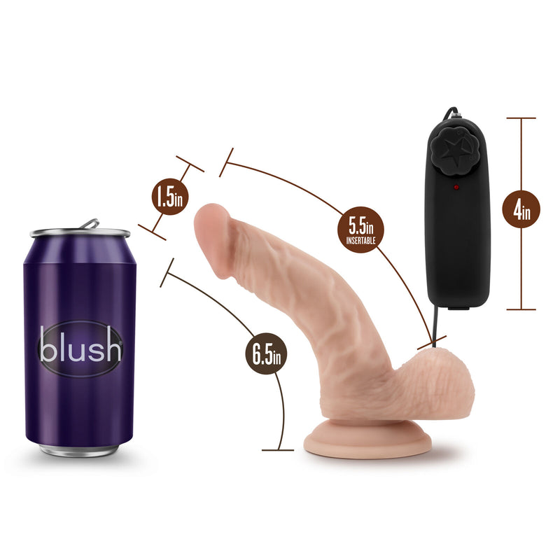 Dr. Ken Vanilla Vibrating Cock With Suction Cup - 6.5 Inches | Blush  from thedildohub.com