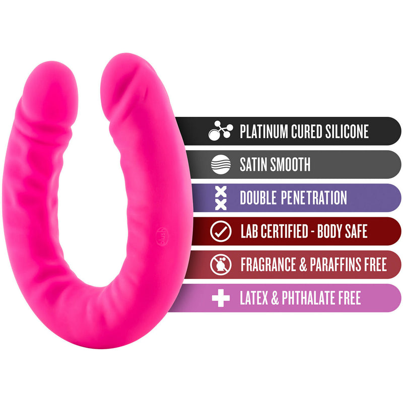 Ruse Silicone Slim Double Dong-Hot Pink 18" Sex Toys from thedildohub.com