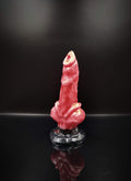 Custom Shepherd Animal Dog Knot Dildo in Platinum Silicone